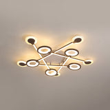 31.5/39 Crossed Ceiling Lighting: Modern Acrylic Led Black Flush Lamp (Warm/White Light) / 39 Warm