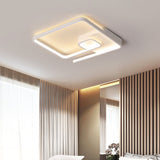 Nordic Squared Flush Lighting Slim Acrylic Led Ceiling Mount - 16.5/20.5 W White/Black Warm/White