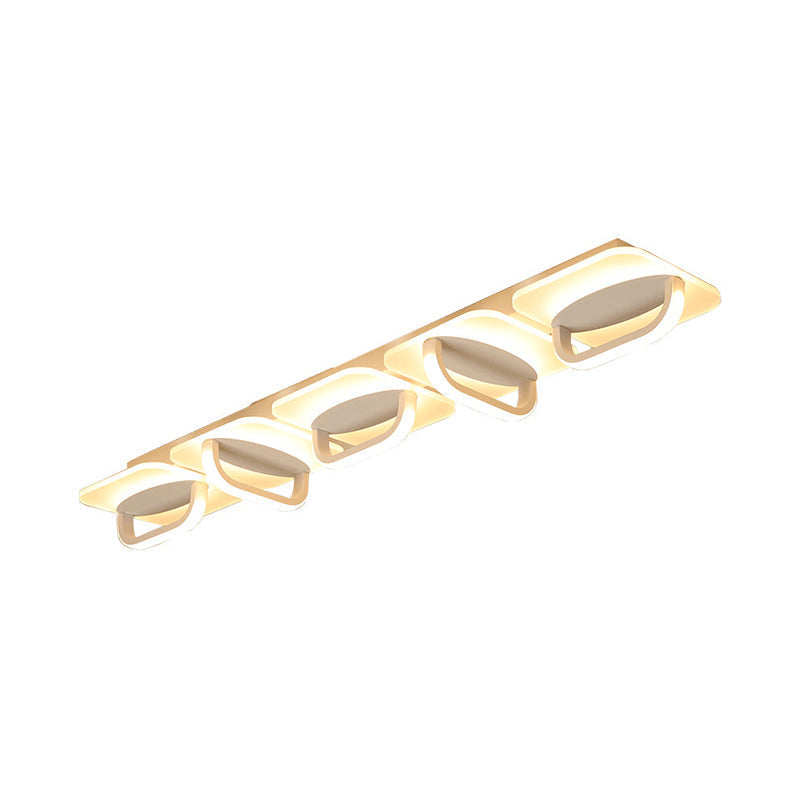 Modern Style Led Linear Ceiling Light Flushmount Design In Warm/White 31.5/39 W - White Acrylic