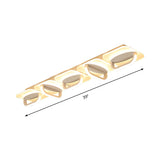 Modern Style Led Linear Ceiling Light Flushmount Design In Warm/White 31.5/39 W - White Acrylic