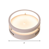 Mini Led Round Metal Flush Mount Lamp - Simple Style White Ceiling Lighting In Warm/White Light