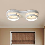 Modern Dual Round Led Ceiling Lamp - Minimal White Acrylic Flush Mount Light Fixture In Warm/White