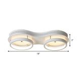 Modern Dual Round Led Ceiling Lamp - Minimal White Acrylic Flush Mount Light Fixture In Warm/White