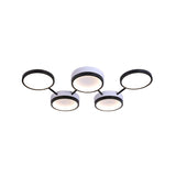 Nordic Acrylic Led Flush Light: Black Molecular Design 4/5 Light Options Warm/White Ideal For Living