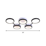 Nordic Acrylic Led Flush Light: Black Molecular Design 4/5 Light Options Warm/White Ideal For