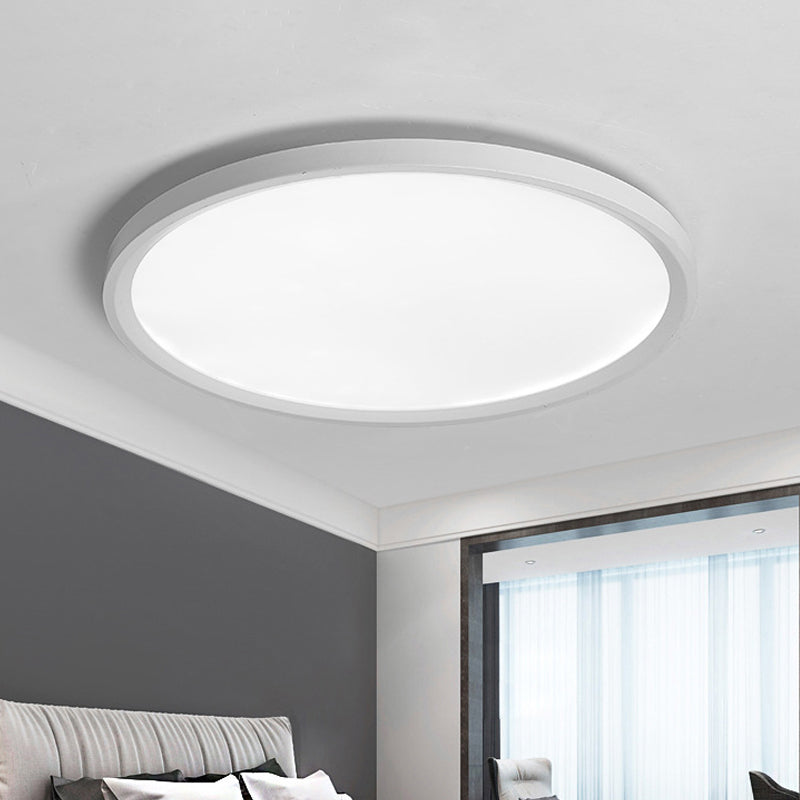 Minimalist White Disc Flush Light - Super Thin Acrylic Led Ceiling Lamp 16/19.5/23.5 Dia Warm/White