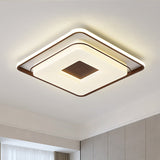 16/19.5 Minimalist Square Ceiling Mount Led Light In Warm/White With Acrylic Cover