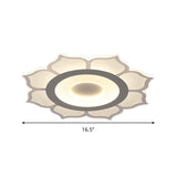 Contemporary Flower Acrylic Ceiling Light: 16.5’/20.5’ Wide Led Flush Mount With Warm/White
