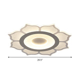 Contemporary Flower Acrylic Ceiling Light: 16.5/20.5 Wide Led Flush Mount With Warm/White Light And