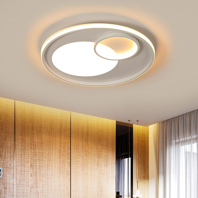 Modernist Led Acrylic Ceiling Light Fixture - 18/21.5 Diameter Warm/White Remote Control Dimming