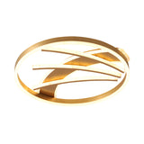 Gold Acrylic Led Ring Ceiling Light Fixture - Postmodern Bedroom Flush Mount With Stepless Dimming