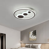 Contemporary Acrylic Led Flush Light - Coffee Round Ceiling Mounted 18.5/23 Wide Warm & White Remote