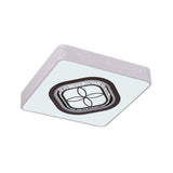 Contemporary Led Crystal Square Flush Light With White Ceiling Lamp Kit
