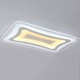 Contemporary Led Rectangular Flush Mount Ceiling Light In White - Warm/White /