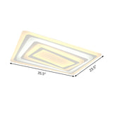 Ultrathin Led Ceiling Light: Modern Style Acrylic Shade White Spiral Rectangle Flushmount In