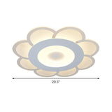 8/16.5/20.5 W White 8-Petal Flush Mount Ceiling Light - Nordic Frosted Acrylic Led Lamp