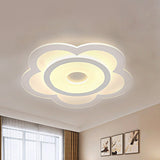 Simple 5-Petal Led Flush Lamp - Super Thin Opaque Acrylic Ceiling 16/19.5 W Warm/White Light White /