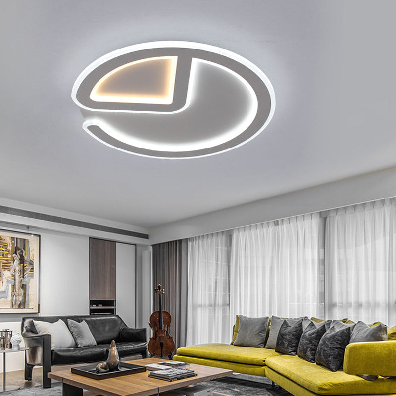 Minimal Flush Mount Led Ceiling Light Fixture - 16/19.5 Dia Thin Acrylic Grey Warm/White