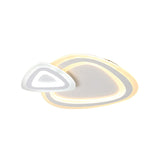 Sleek Acrylic Dual Triangle Led Ceiling Lamp - Minimalist White Flush Light Fixture In Warm Cool