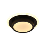 Contemporary Mini Round/Square Flush Mount Ceiling Light In Black/White With Metal Finish - Led