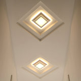 Contemporary Mini Round/Square Flush Mount Ceiling Light In Black/White With Metal Finish - Led