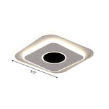 Led Mini Flush Ceiling Light - Modernist Black And White Lamp With Acrylic Shade In Warm/White