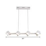 Sleek Metal Linear Pendant Light With 8 White Hanging Ceiling Lights
