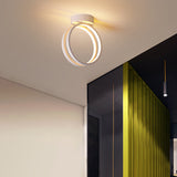 Minimalist Black/White Led Flush Mount Ceiling Light With Warm/White/3 Color Lighting White /