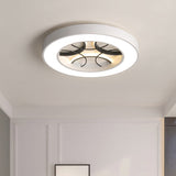 16/19.5 Modern White Led Flush Light Fixture - Round Metal Ceiling Lamp With Warm/White/3 Color / 16