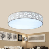 12’/16’/19.5’ Carved Flower Flush Light Led Ceiling Lamp - Modern Metallic Design With Warm/White