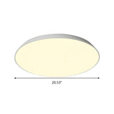 Contemporary Led Metallic Flush Mount Light - White Tray Ceiling Lamp For Bedroom (16.5/20.5/24.5