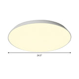 Contemporary Led Metallic Flush Mount Light - White Tray Ceiling Lamp For Bedroom (16.5/20.5/24.5
