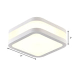 Sleek Black/White Cuboid Led Ceiling Light With Simple Style And Acrylic Finish In Warm/White