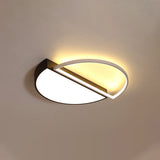 Modern Splicing Flush Mount Led Ceiling Light In Black/White With Dimming Control - 18/21.5 W Black