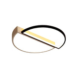 Modern Splicing Flush Mount Led Ceiling Light In Black/White With Dimming Control - 18/21.5 W