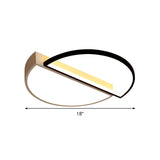 Modern Splicing Flush Mount Led Ceiling Light In Black/White With Dimming Control - 18/21.5 W
