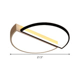 Modern Splicing Flush Mount Led Ceiling Light In Black/White With Dimming Control - 18/21.5 W