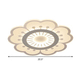 Contemporary Acrylic Led Flush Mount Ceiling Fixture - Flower Design 16.5’/20.5’ Wide White