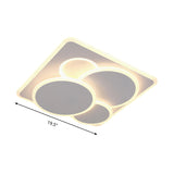 Modern Geometric Flush Mount Led Ceiling Light In Warm/White Acrylic