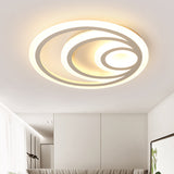 16/19.5 Wide Ripple Acrylic Flush Mount Led Ceiling Light Minimalist White Warm/White/3-Color