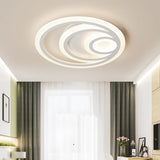 16/19.5 Wide Ripple Acrylic Flush Mount Led Ceiling Light Minimalist White Warm/White/3-Color