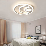 16/19.5 Wide Ripple Acrylic Flush Mount Led Ceiling Light Minimalist White Warm/White/3-Color