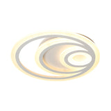 16/19.5 Wide Ripple Acrylic Flush Mount Led Ceiling Light Minimalist White Warm/White/3-Color