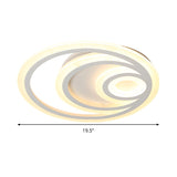 16’/19.5’ Wide Ripple Acrylic Flush Mount Led Ceiling Light Minimalist White Warm/White/3 -