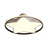 Contemporary Metal Five-Pointed Star Ceiling Light In Black & White - 19.5/23.5 Wide Led Flush Mount