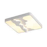 Modern Gray/White Metal Led Flush Mount Ceiling Lamp - 16/19.5 Wide Warm/White Light