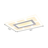 Modern White Rectangle Ceiling Light - Acrylic Led Flush Mount Warm/White (23.5/35.5 Wide)