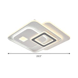Contemporary White Led Ceiling Fixture For Bedroom - Overlapping Acrylic Flush Mount