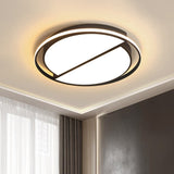 Modern Black Led Ceiling Lamp - Minimalist Acrylic Flush Mount Light In White/3 Color For Bedroom /