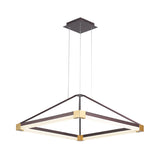 Modern Rhombus Pendant Light: Metal White/Coffee Led Chandelier With Warm/White Light 18/23.5/31.5
